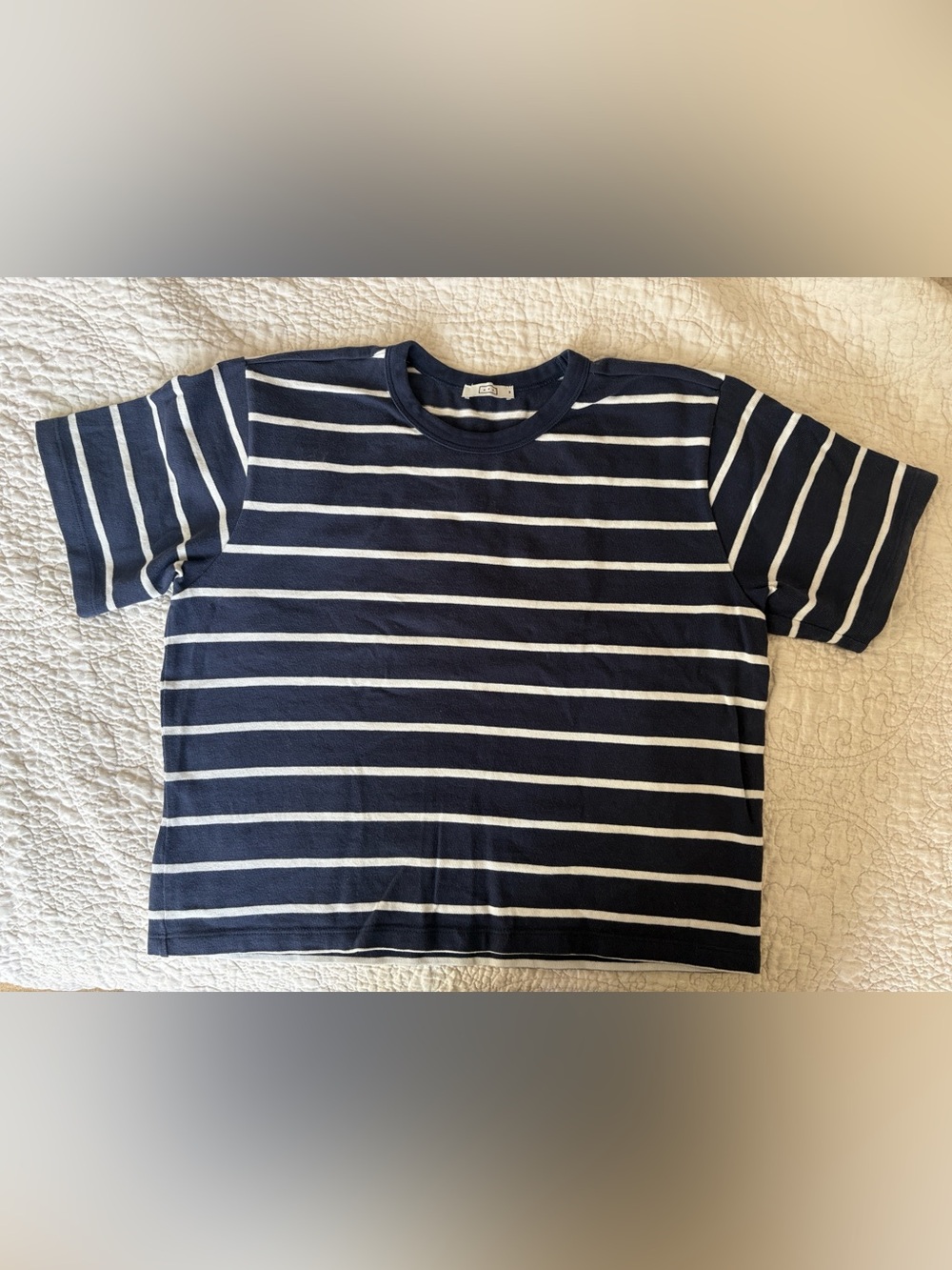 AYR Practice Tee - M - "Go Fish" Navy White Stripe